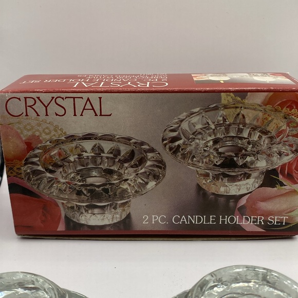 2 VTG Alco clear cut crystal candle holders - Picture 5 of 6